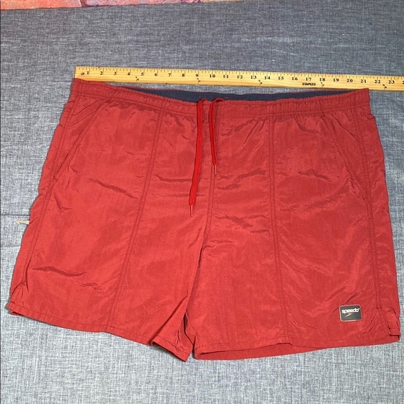 Speedo Red Swim Trunks Men’s Large Mesh Lined Board Shorts Quick Dry Beachwear - Picture 4 of 8